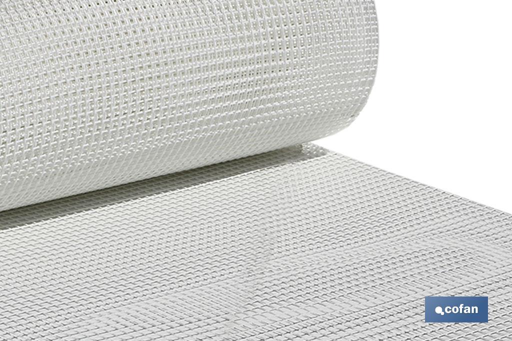 Malla de PVC | Hueco cuadrado de 10 mm | Color blanco | Medida 1 x 25 m